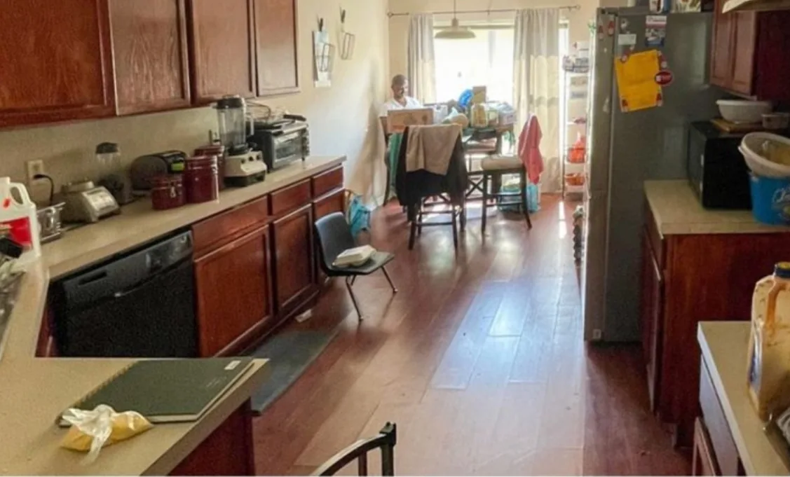 Before: Kitchen before the remodel: cherry kitchen